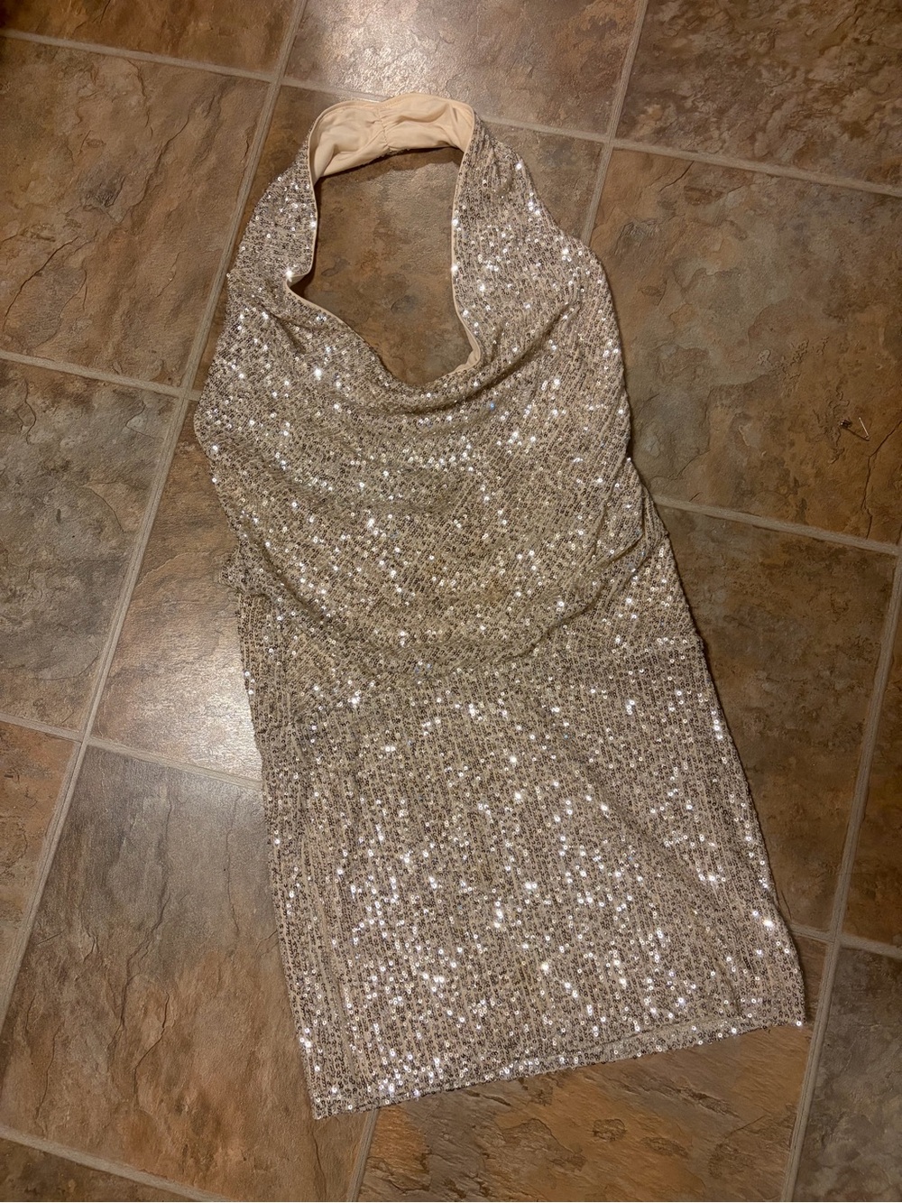 Lovers + Friends Ivory Sequin Halter Mini Dress - Picture 2 of 5